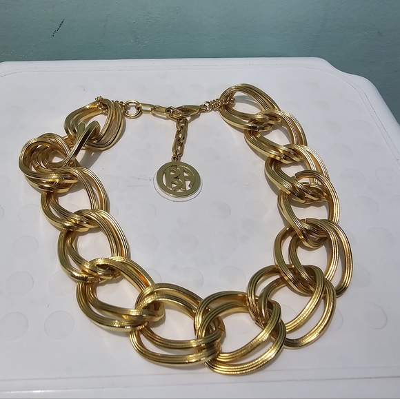 NEW BEN-AMUN 24 Karat Gold Plated Chunky Designer Necklace - Picture 2 of 6